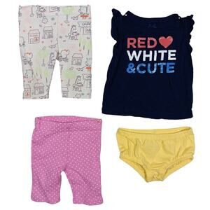 Baby Girl Bundle Size 3-6 Months 4 items 2 Leggings One Bloomers and One Top